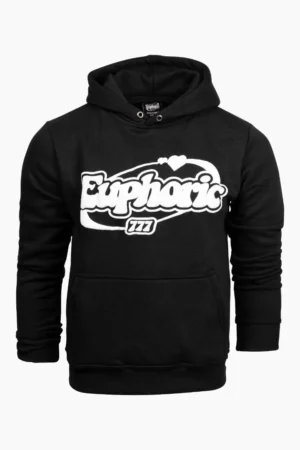 Euphoric Puff Black Print Hoodie