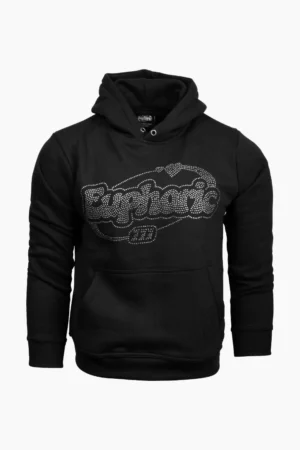 Euphoric Black Rhinestone Hoodie