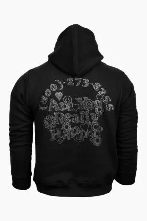 Euphoric Black Rhinestone Hoodie